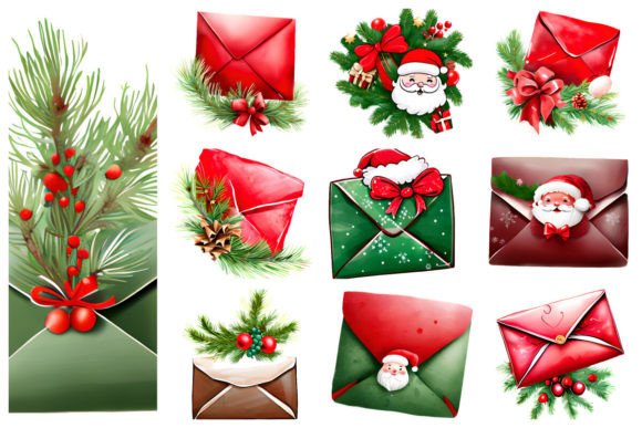 Christmas Decorative Letter Clipart: Festive Design Assets