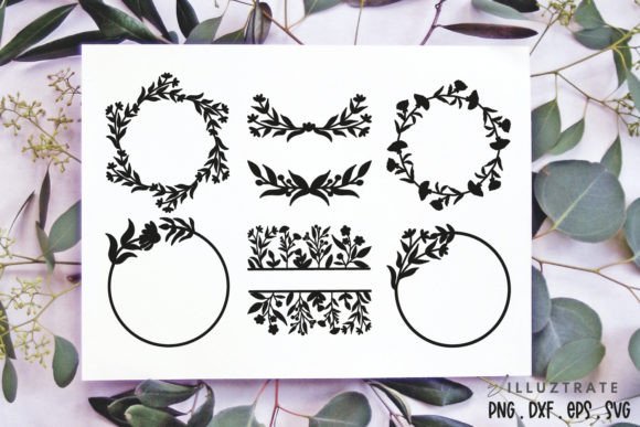 Decorative SVG Cut Files: Elegant Wreath & Fern Designs
