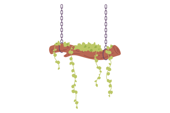 Decorative Wooden Log with Vines Hanging: A Font Rooted in Nature