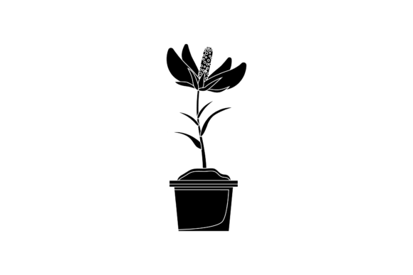 Flowers Pot Decorative Black Icon: A Modern Design Essential