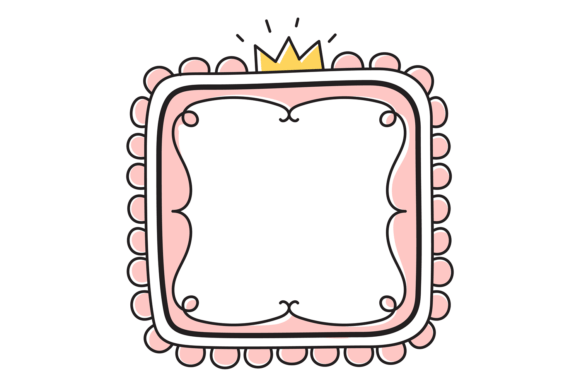 Pink Doodle Frame: The Decorative Princess L Typeface