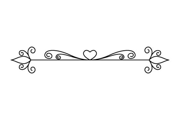 Refine Your Layouts with a Vintage Decorative Line Heart Divider